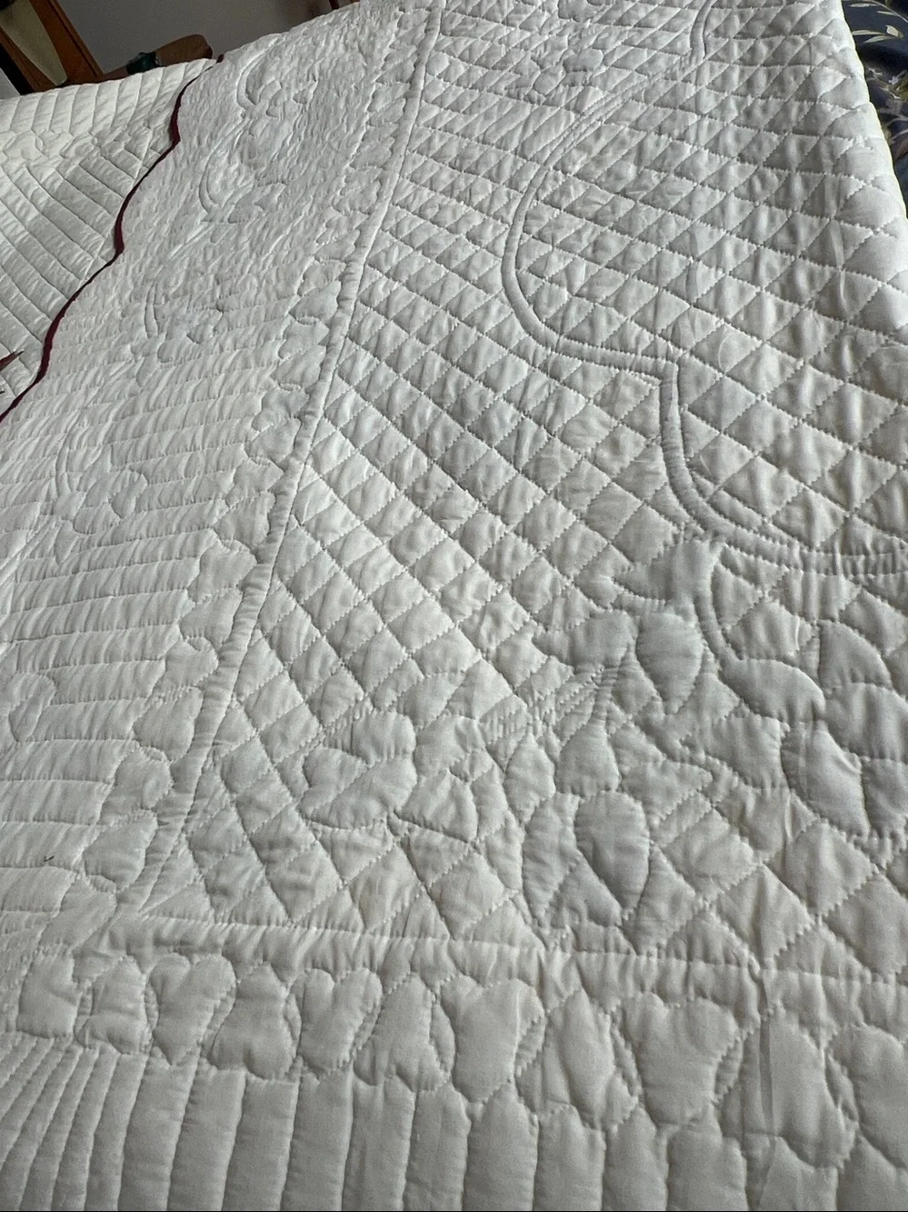 rose of sharon hand Crafted Amish hand sewn quilt Bedspread Floral Appliqué